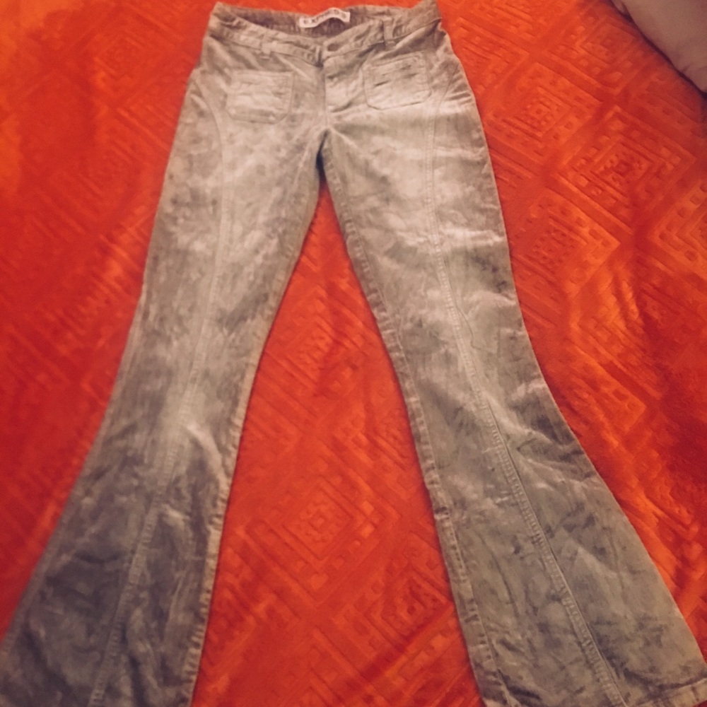 Express Gray Wide Leg Jeans